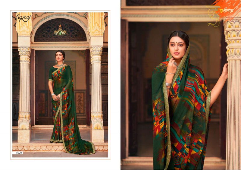 Saroj Victoria Vol 3 Soft Georgette Festive Wear Sarees With Beautiful Colors