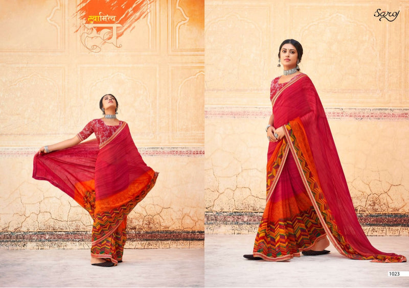 Saroj Victoria Vol 3 Soft Georgette Festive Wear Sarees With Beautiful Colors