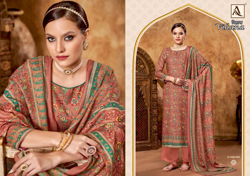 Alok Suit Vihana Pashmina With Fancy Work Stylish Designer Attractive Look Salwar Kameez