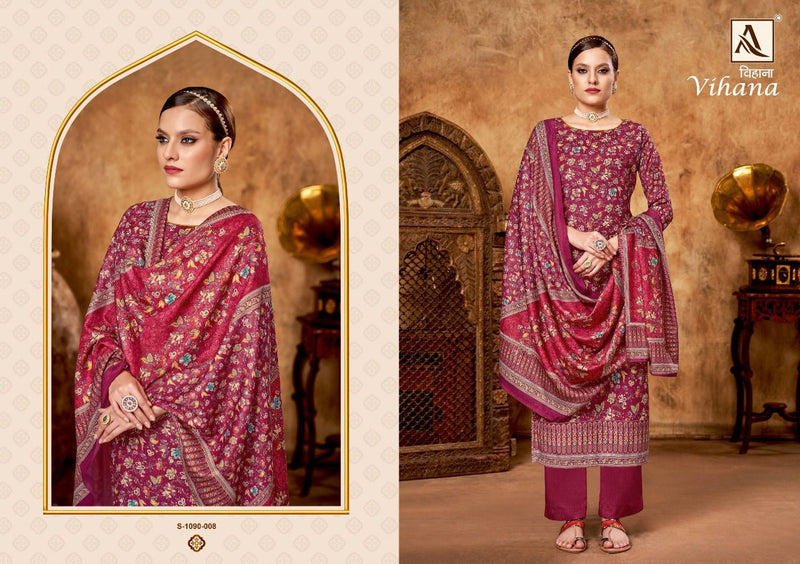 Alok Suit Vihana Pashmina With Fancy Work Stylish Designer Attractive Look Salwar Kameez