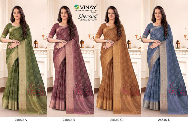 Vinay Fashion Ns 24640 Linen Chit Print Party Wear Sarees