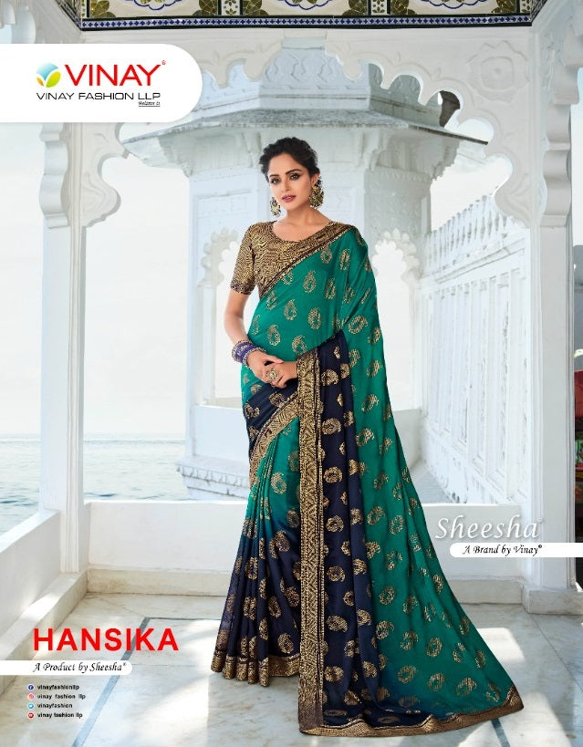 Vinay Fashion Hansika Silk Georgette Heavy Party Wear Sarees With Beautiful Colors