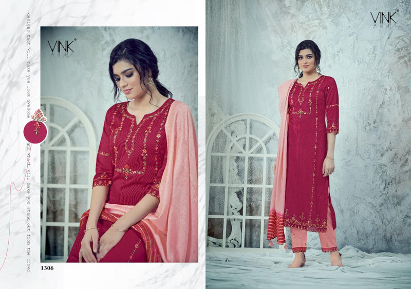 Vink Utsav Pure Viscose Silk With Embroidery Work Casual Wear Kurti Collection