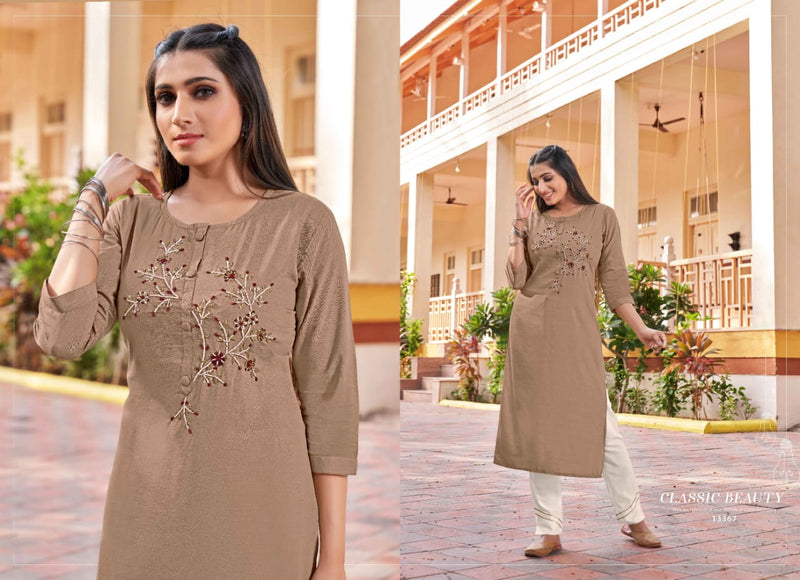 Kalaroop Kajree Fashion Vision Vol 3 Silk Fancy Party Wear Kurtis With Khatli Work