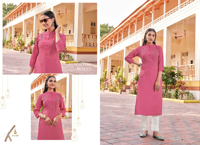 Kalaroop Kajree Fashion Vision Vol 3 Silk Fancy Party Wear Kurtis With Khatli Work