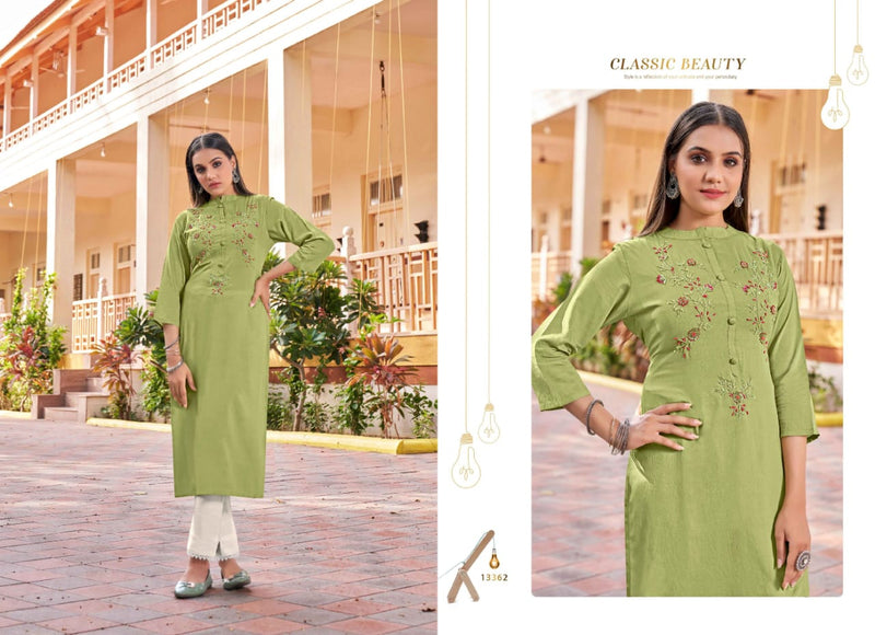 Kalaroop Kajree Fashion Vision Vol 3 Silk Fancy Party Wear Kurtis With Khatli Work