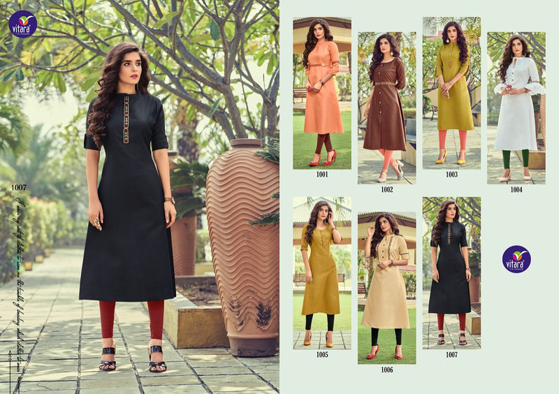 Vitara Fashion Presents Benchmark Cotton Designer Fancy Kurti Collection