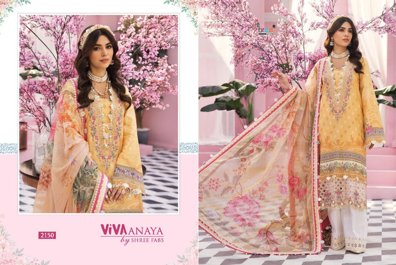 Shree Fabs Viva Anaya Lawn Cotton Pakistani Style Embroidered Party Wear Salwar Kameez