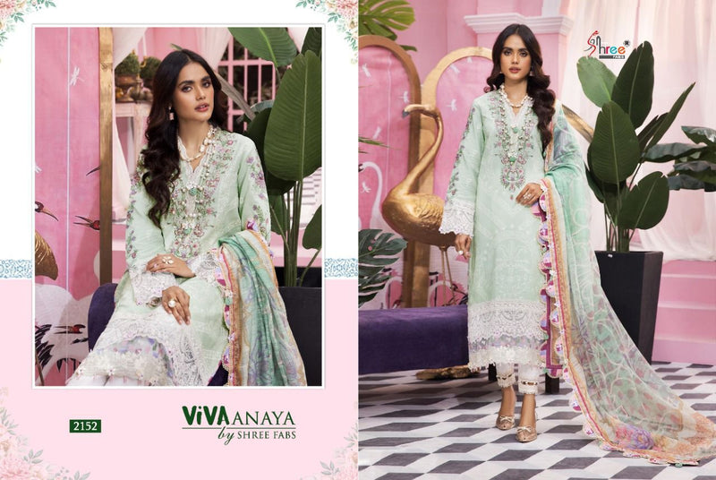 Shree Fabs Viva Anaya Lawn Cotton Pakistani Style Embroidered Party Wear Salwar Kameez