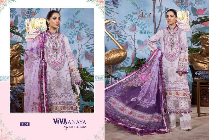 Shree Fabs Viva Anaya Lawn Cotton Pakistani Style Embroidered Party Wear Salwar Kameez