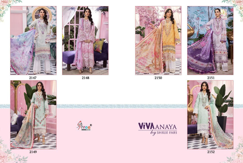 Shree Fabs Viva Anaya Lawn Cotton Pakistani Style Embroidered Party Wear Salwar Kameez