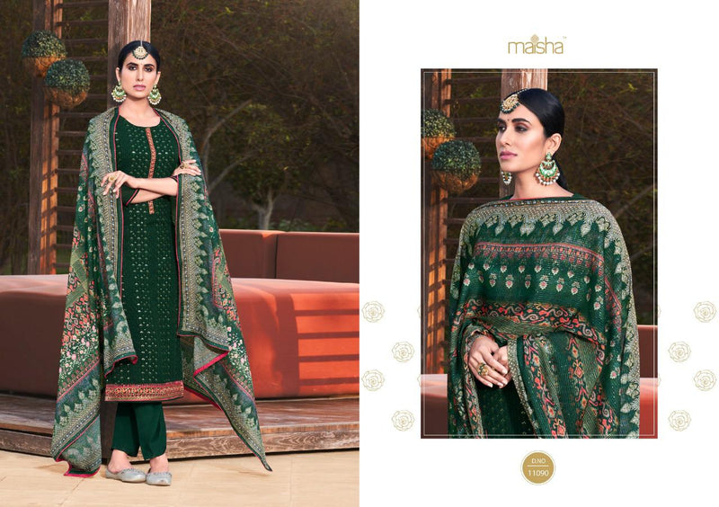 Maisha Vivan Vol 6 Georgette Designer Wedding Wear Salwar Suits With Beautiful Embroidery