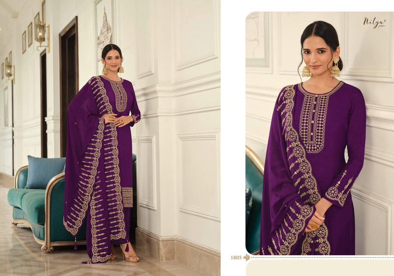Lt Nitya Vol 118 Linen Silk With Beautiful Embroidery Work Stylish Designer Festive Wear Salwar Kameez