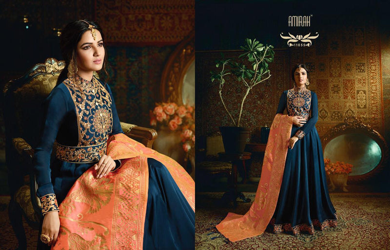 Amirah Vol 21 Georgette With Heavy Embroidery Work Stylish Designer Party Wear Fancy Long Gown