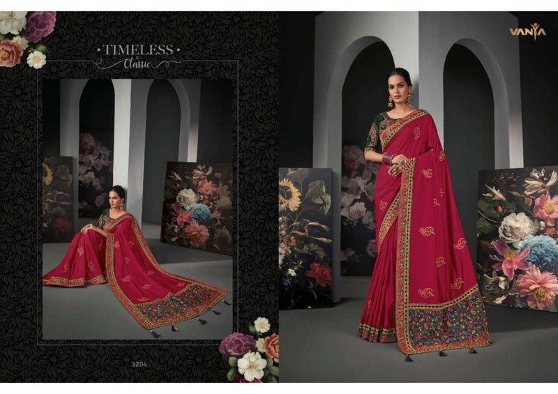 Vanya Designer Vol 22 Series 3201-3209 Fancy Embroidery Work Heavy Look Saree
