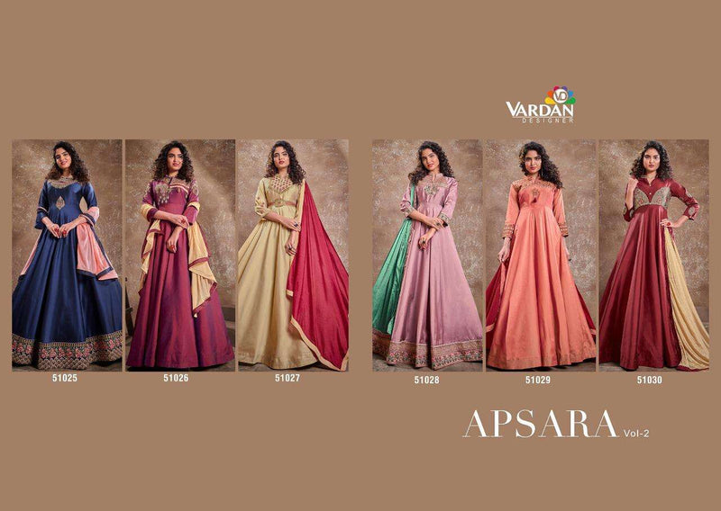 Vardan Designer Apsara Vol 2 Silk Heavy Embroidery Work Ready Made Fancy Gown