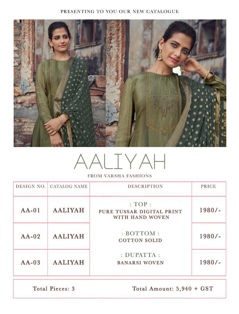 Varha Fashion Aaliyah Tussar Digital Print With Handwork Salwar Kameez