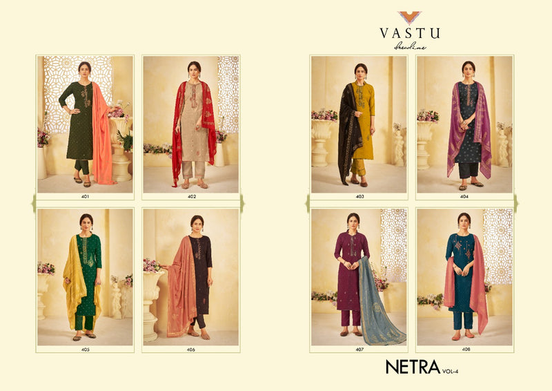 Vastu Tex Netra Vol 4 Lawn Cotton Print With Heavy Work Salwar Suit