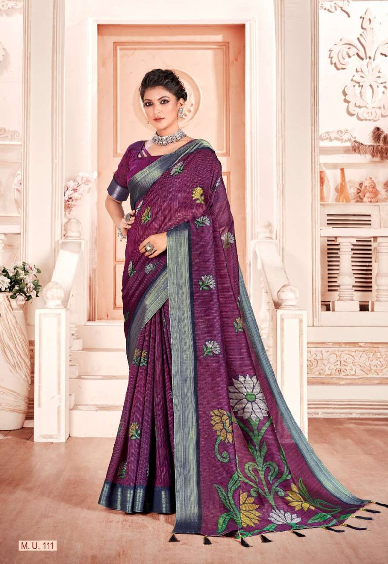 Vinamra Coproration Mysore Udhyog Vol 2 Cotton Zari Kasab Silk Saree