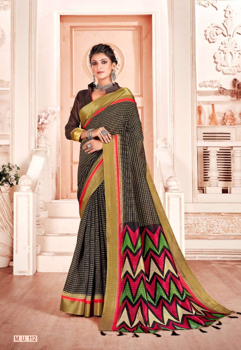 Vinamra Coproration Mysore Udhyog Vol 2 Cotton Zari Kasab Silk Saree