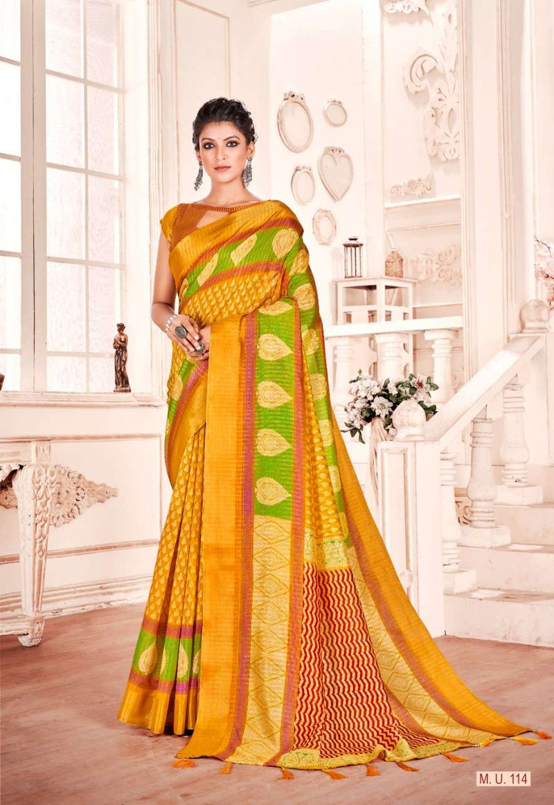 Vinamra Coproration Mysore Udhyog Vol 2 Cotton Zari Kasab Silk Saree