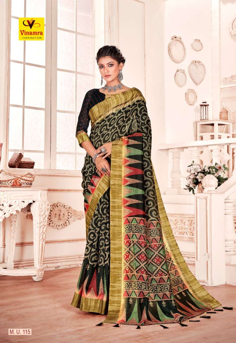 Vinamra Coproration Mysore Udhyog Vol 2 Cotton Zari Kasab Silk Saree