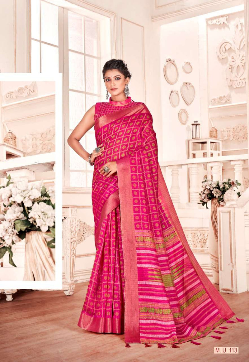 Vinamra Coproration Mysore Udhyog Vol 2 Cotton Zari Kasab Silk Saree