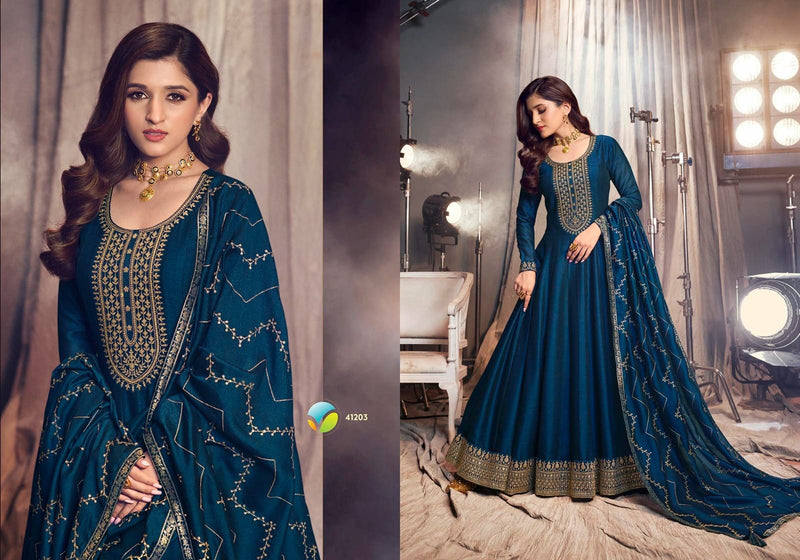 Vinay Fashion Apsara Silk Georgette Embroidered Work Gown Collection