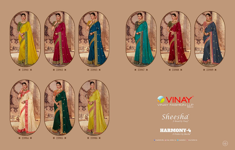 Vinay Fashion Launch By Sheesha Harmony Vol 4 Barfi Silk Fancy Designer Traditional Wear Sarees