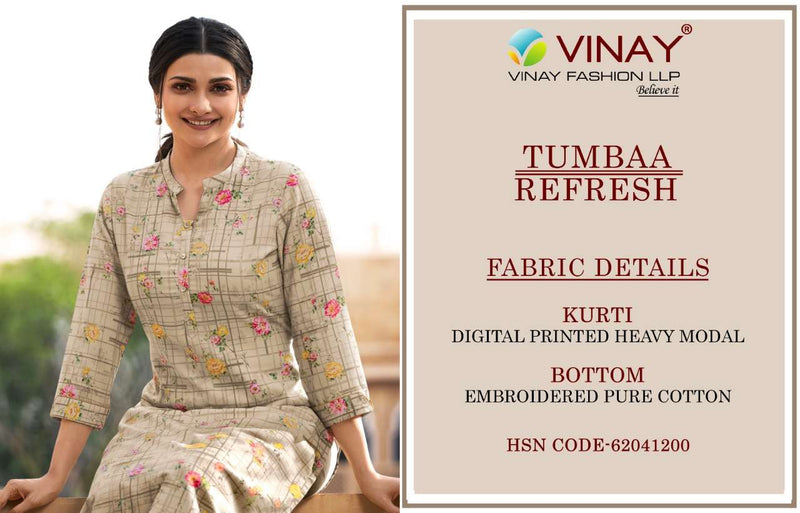 Vinay Fashion Tumbaa Refresh Digital Printed Stylish Designer Kurti