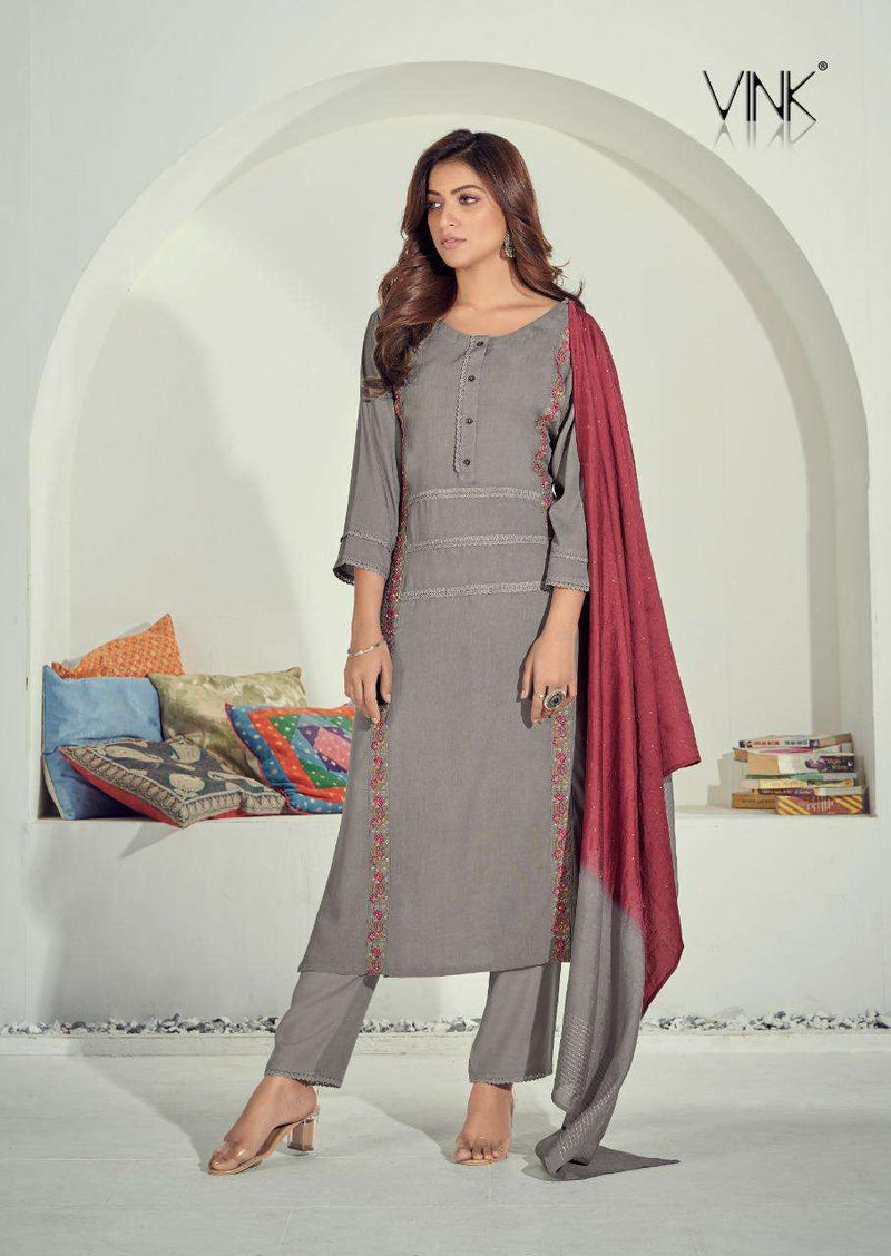Vink By Prizma Rayon Designer Long Straight Exclusive Regular Wear Fancy Kurti With Pant