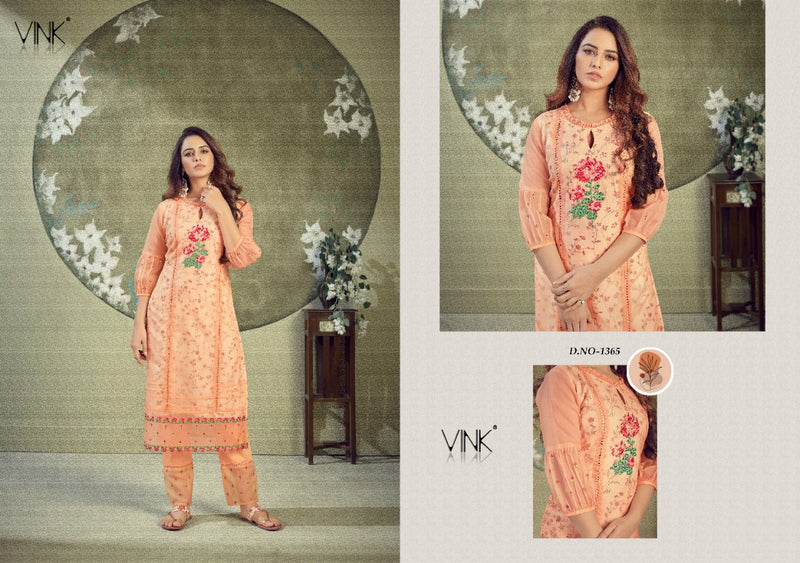 Vink Collection Platinum Vol 3 Oraganza Kurta And Cotton Inner Kurti