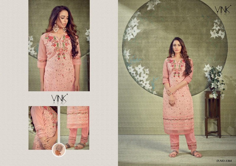 Vink Collection Platinum Vol 3 Oraganza Kurta And Cotton Inner Kurti