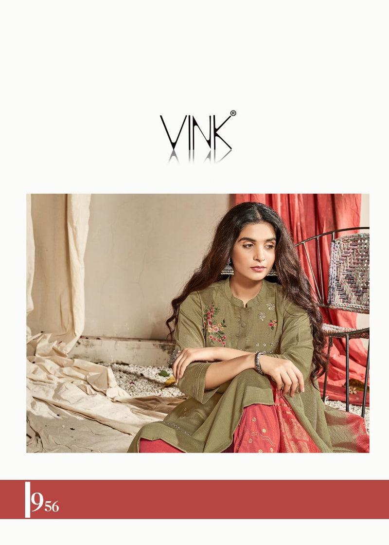 Vink Fashion Starlight Vol 3 Viscose Embroidery KurtI With Bottom Wear
