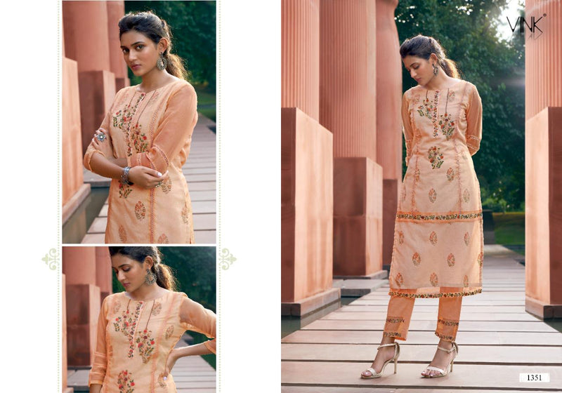 Vink Launch By Platinum 2 Organza With Heavy Embroidery Handwork Casual Wear Salwar Suit