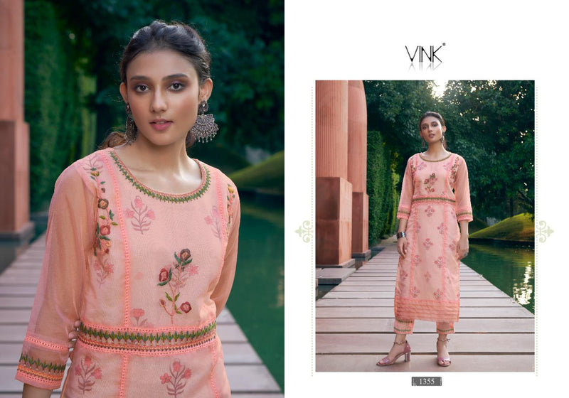 Vink Launch By Platinum 2 Organza With Heavy Embroidery Handwork Casual Wear Salwar Suit