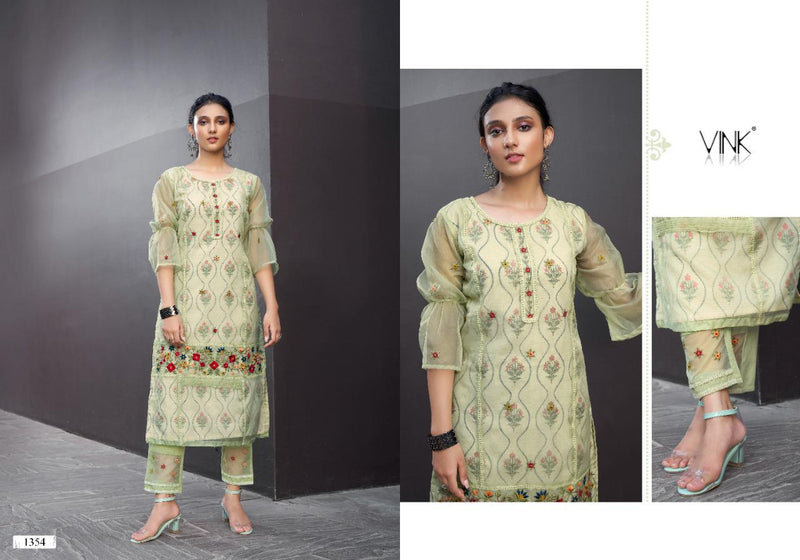 Vink Launch By Platinum 2 Organza With Heavy Embroidery Handwork Casual Wear Salwar Suit