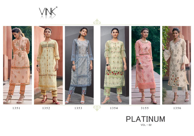 Vink Launch By Platinum 2 Organza With Heavy Embroidery Handwork Casual Wear Salwar Suit