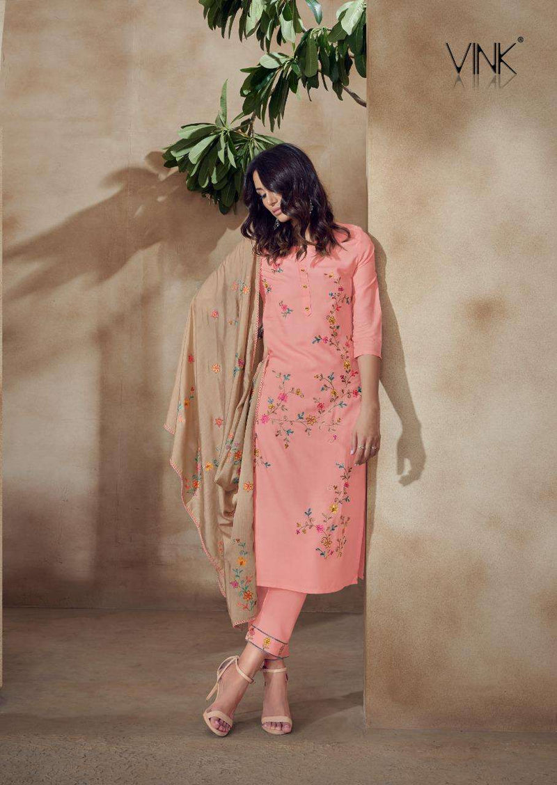 Vink Presents Wonder Rayon Exclusive Printed Long Stright Readymade Casual Wear Kurti With Pant