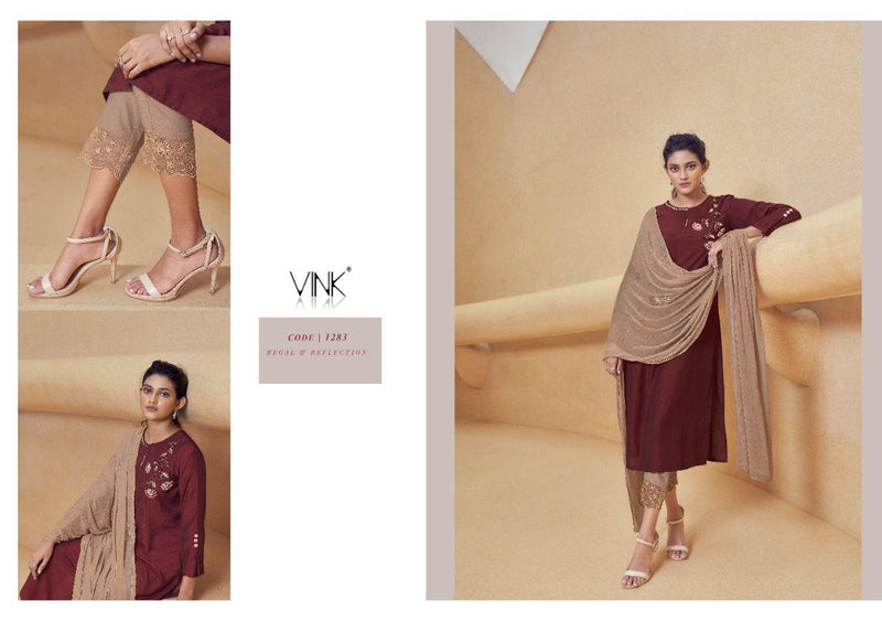 Vink Shimmer Silk Designer KurtI With Dupatta And Pant