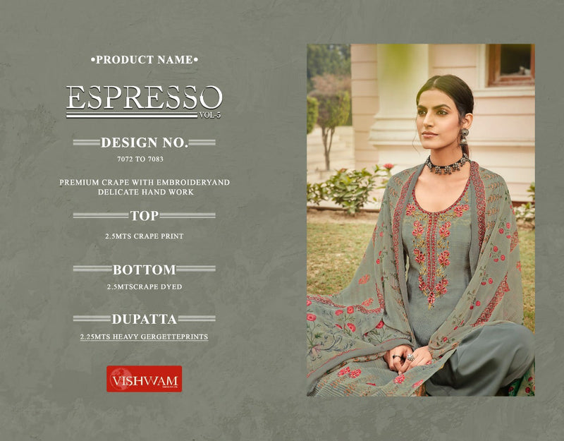 Vishwam Fabrics Espresso vol 5 Crepe Heavy Georgette Salwar Suit