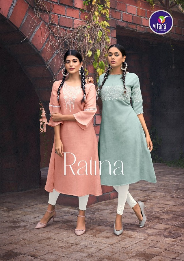 Vitara Fashion Ratina Linen Fancy kurti