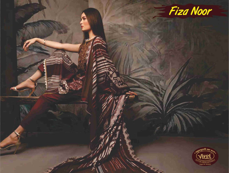 Vivel Words Fiza Noor Lawn Collection Vol 1 Pure Cotton Salwar Suit