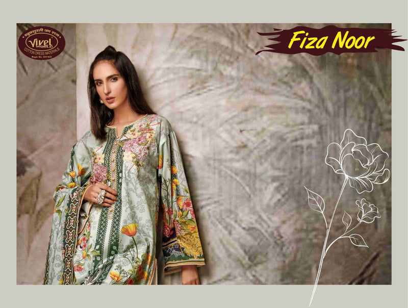 Vivel Words Fiza Noor Lawn Collection Vol 1 Pure Cotton Salwar Suit