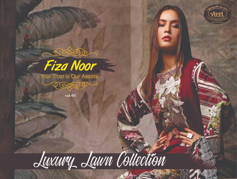 Vivel Words Fiza Noor Lawn Collection Vol 1 Pure Cotton Salwar Suit
