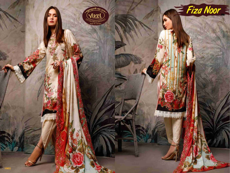 Vivel Words Fiza Noor Lawn Collection Vol 1 Pure Cotton Salwar Suit