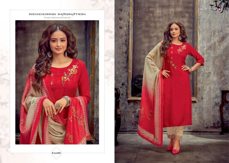 Vogue Vol 6 By Pink Mirror Viscose With Embroidery Work Exclusive Fancy Party Wear Readymade Kurtis