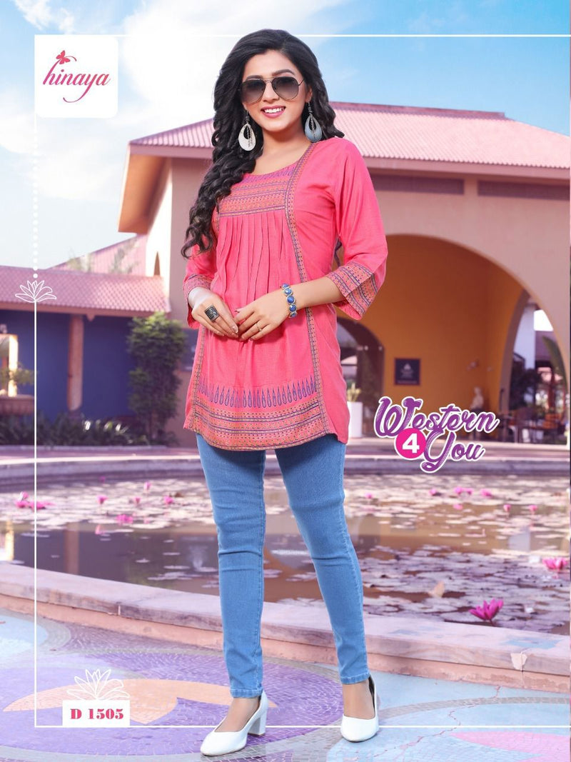 Hinaya Western 4 You Vol 10 Rayon Fancy Short Top Style Daily Wear Kurtis
