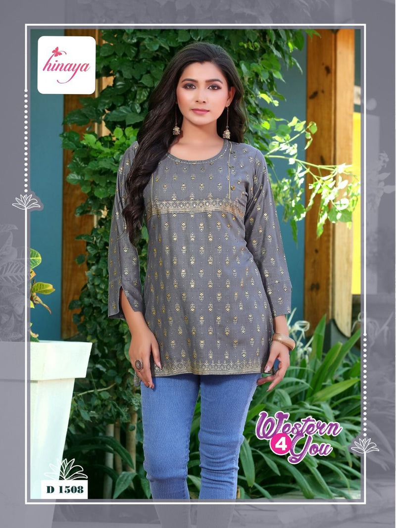 Hinaya Western 4 You Vol 10 Rayon Fancy Short Top Style Daily Wear Kurtis