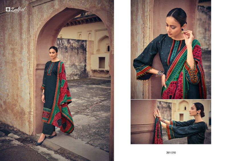 Zulfat Winter Clustor Pashmina With Printed work Stylish Designer Casual Wear Salwar Kameez